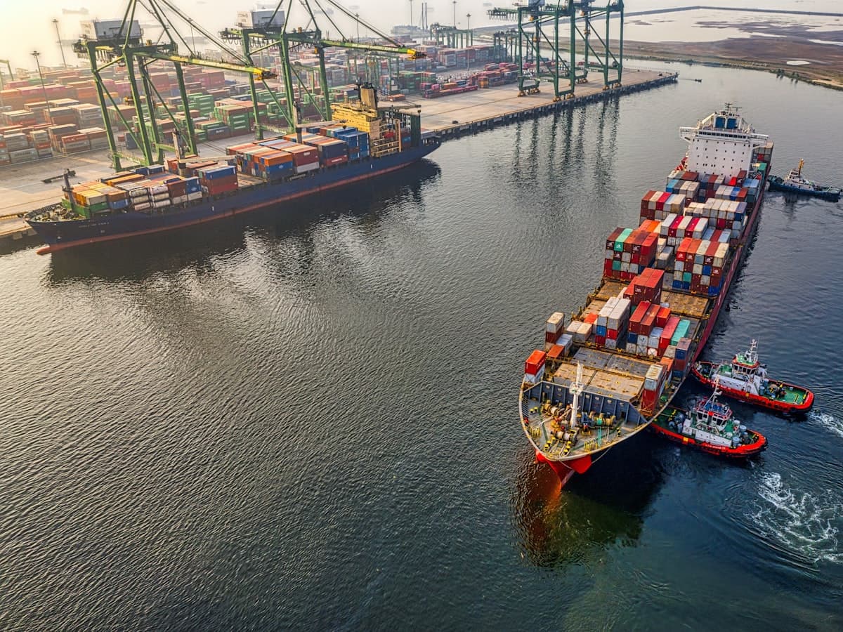 A deep-water container terminal of the kind cargo loads through.