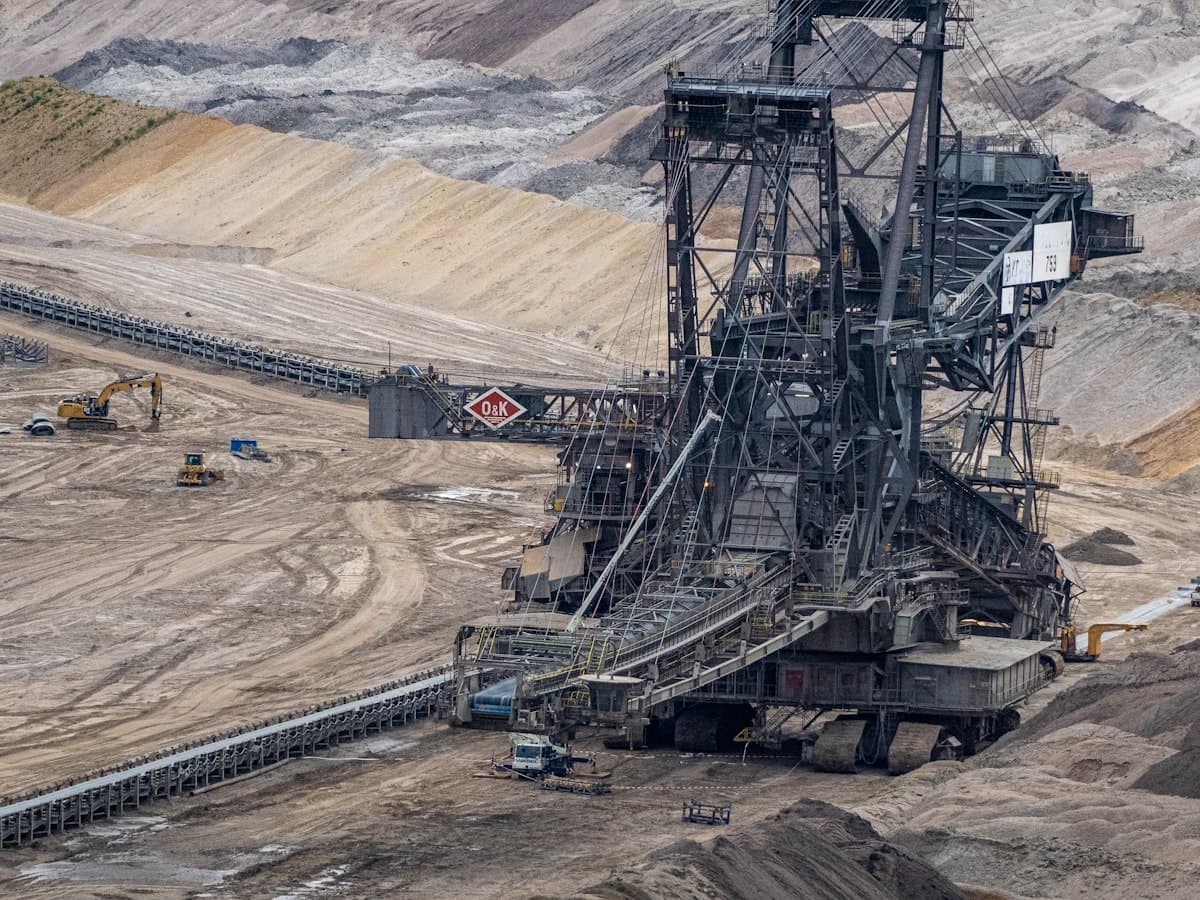 Excavation in an active pit — run-of-mine ore before processing.