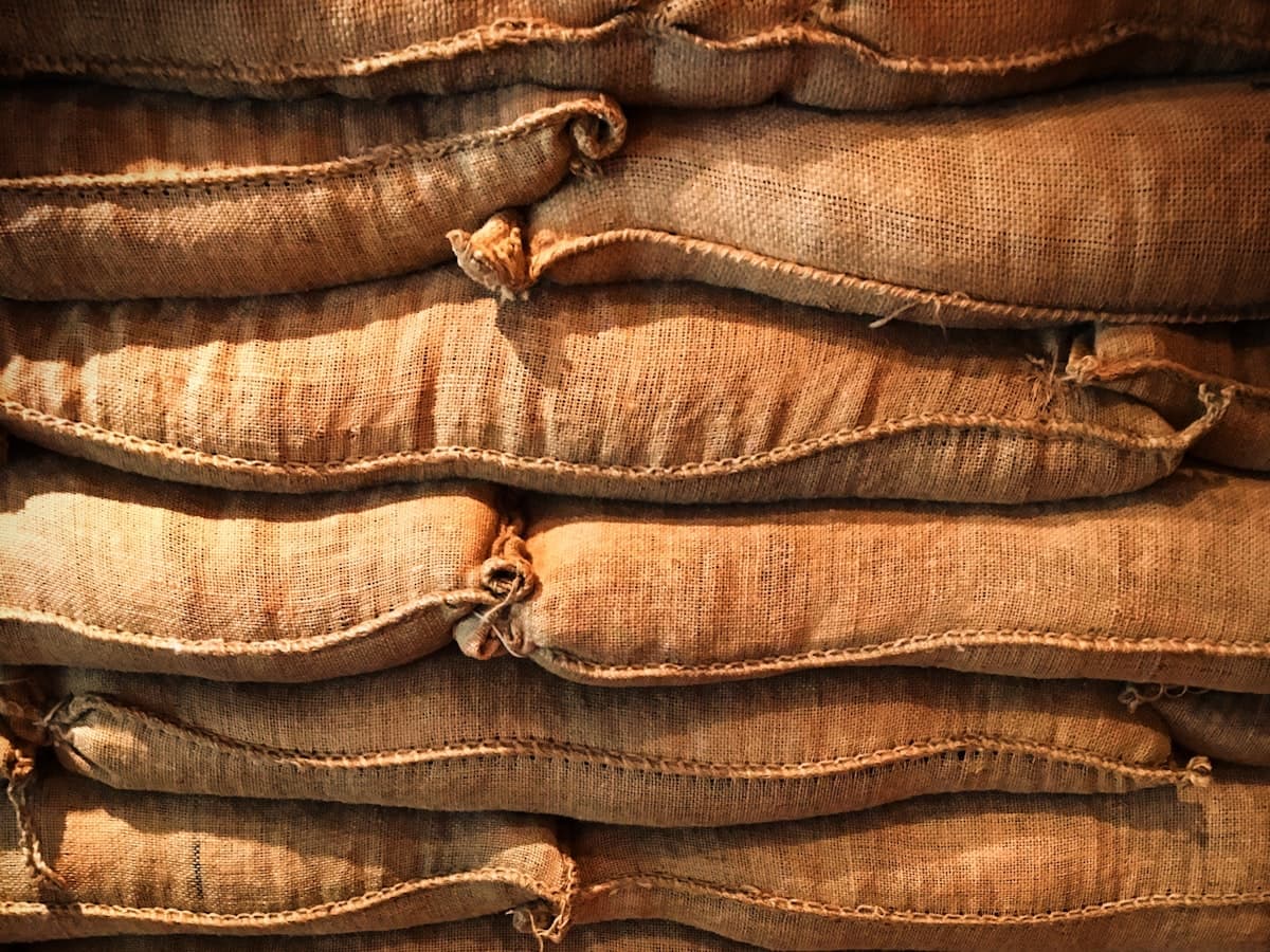 Bagged commodity cargo of the type used for sugar shipments.