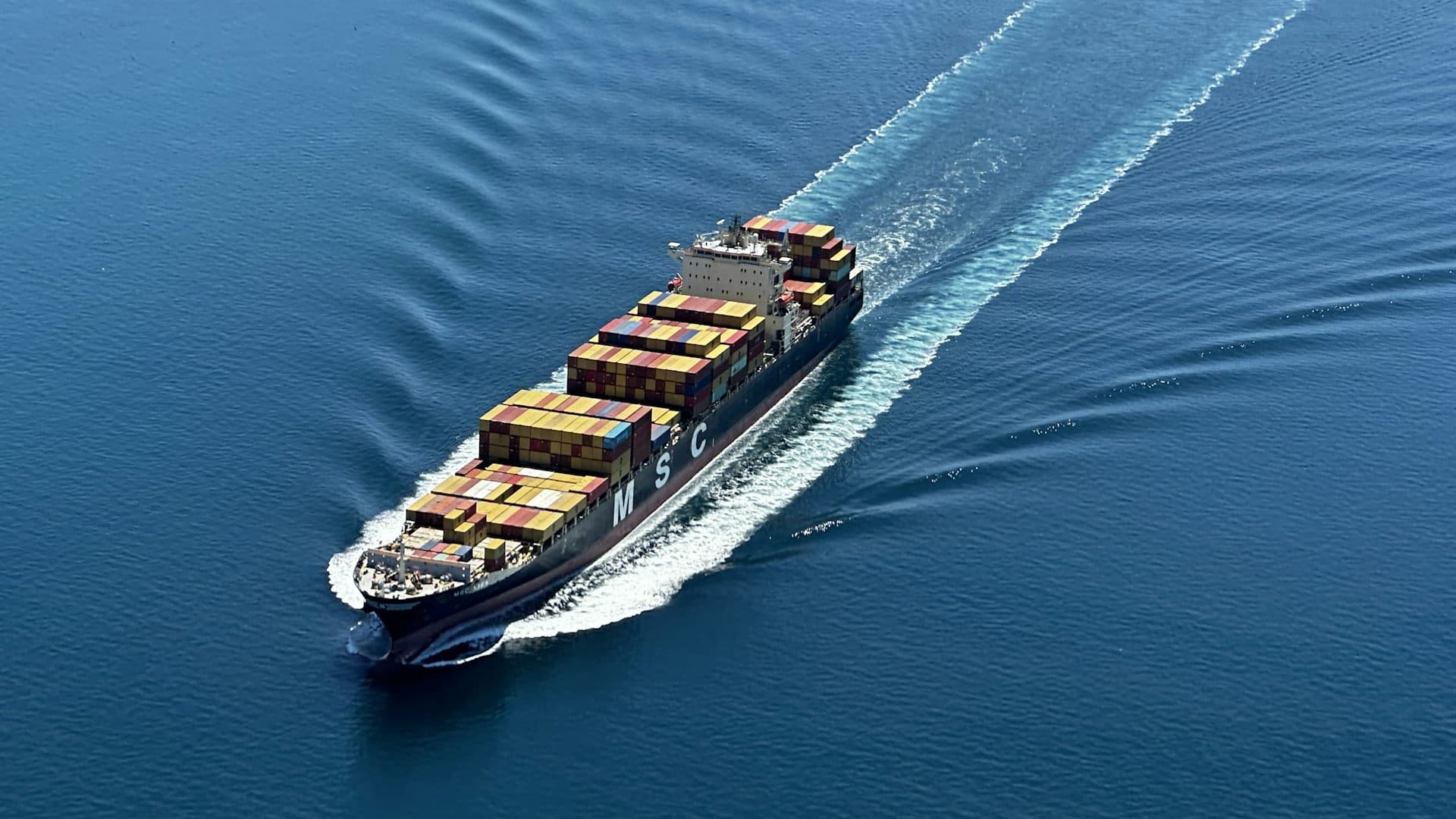 Cargo vessel underway